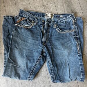 Ariat Men's Straight Leg Medium Blue Denim Jeans